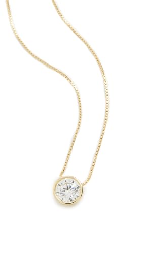 SHASHI Women's Solitaire Bezel Moissanite Necklace, Gold, One Size