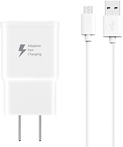 Galaxy S7 Adaptive Fast Charging Wall Charger Kit Set with Micro 2.0 USB Cable, Compatible with Samsung Galaxy S7/Edge/S6/Note5/4/S3 (White)