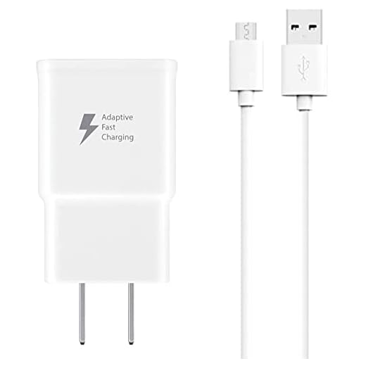 Galaxy S7 Adaptive Fast Charging Wall Charger Kit Set with Micro 2.0 USB Cable, Compatible with Samsung Galaxy S7/Edge/S6/Note5/4/S3 (White)