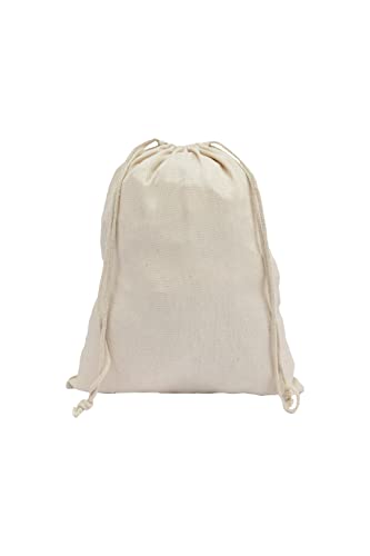 Pack of 25 Ecogreentextiles Cotton Drawstring Bags - (4 x 6 inches) - Reusable Produce Bags – Multipurpose Double Drawstring Muslin Bags for Everyday Use - Natural