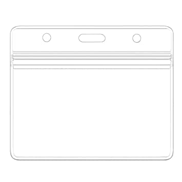 Dotpot Horizontal Clear Waterproof ID Card Holders with Sealable Zip Name Tag Badge(Transparent Horizontal) - Pack of 5