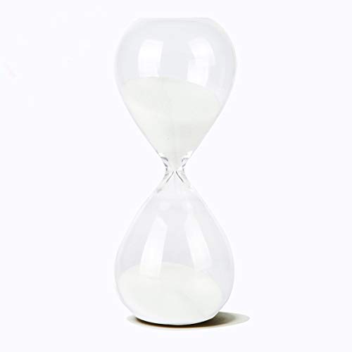 Hourglass, HoveBeaty Hand-Blown Sand Timer Set for Time Management 15 Minutes Durable Glass Construction (15 min, white)