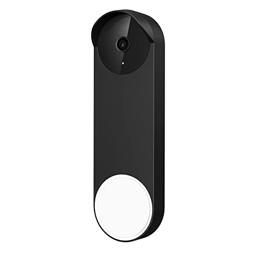 honecumi Coque de Protection en Silicone pour Sonnette Google Nest (alimenté par Batterie), Housse de Protection de Pluie, Accessoires de boîtier de Sonnette, Noir