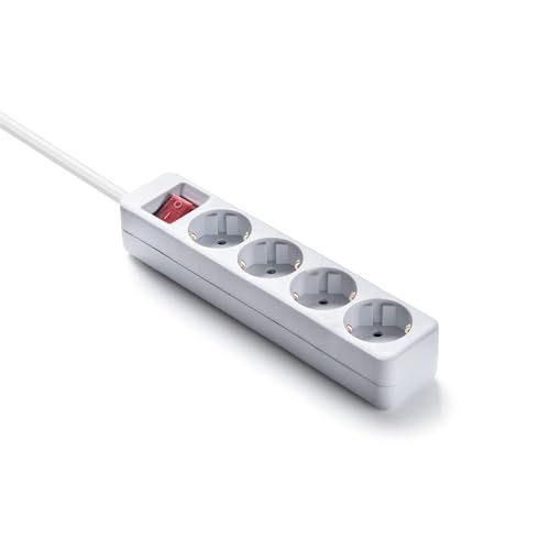 Famatel 9/704 Regleta ecosockets 4 Enchufes con Interruptor de Encendido | 1,5 Metros | hasta 250W |...