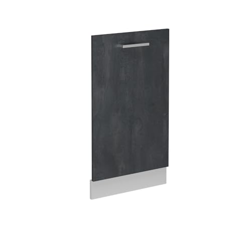 Vicco Panel Frontal del lavavajillas R-Line, Hormigón Negro, 45 cm sin encimera
