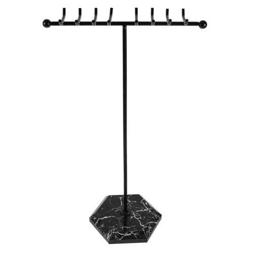 FIXOSHEE Soporte para Collares Base de Mármol Desmontable Organizador de Joyas de Escritorio Resistente y Antióxido Exhibidor para Pendientes Collares y Pulseras Almacenamiento Compacto
