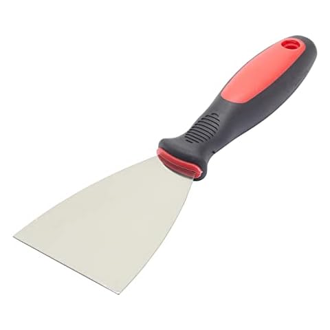 Fit For The Job 3 inch Soft Grip Handle Paint Scraper, Wall Scraper, Stripping Knife for DIY Decorating Paint Removal, Adhesive & Wallpaper Removal, Plaster Scraping, Metal Blade Scraper 3" 75mm Cover