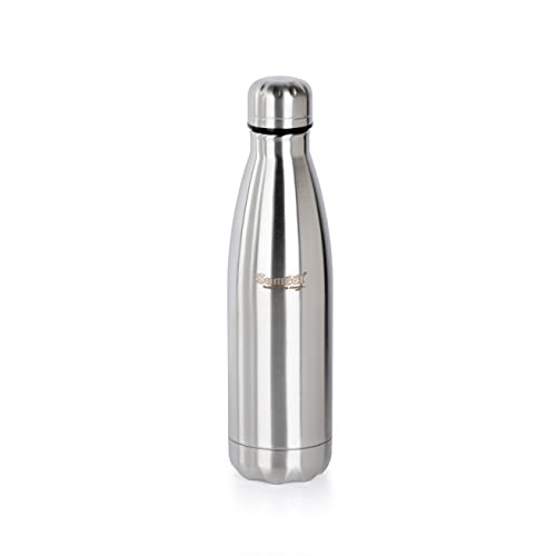 Image of Sumeet Stainless Steel Double Walled Vacuum Flask /Water Bottle, 24 Hours Hot and Cold, 500 ml, Silver - 1Pc