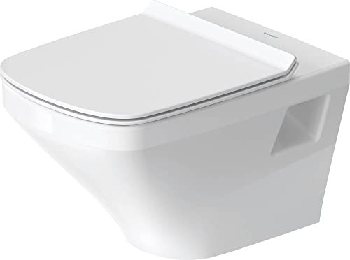 Duravit DuraStyle Wand-WC Rimless ohne Spülrand, Tiefspüler (ohne Deckel) weiß mit Wondergliss 2538090000, 25380900001