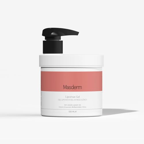 MASDERM - Lipomas Gel Lipoventosa Anticelulítico Formato XL 500ml con Cafeína y Guaraná Mejora Visible de la Celulitis y Textura de la Piel