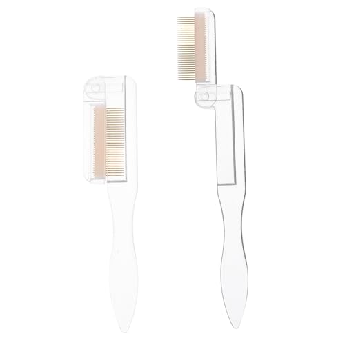 Angoily Stainless Steel Eyebrow Combs Set Makeup Eyebrow Comb Folding Eyebrow Brush Beauty Tools for Daily Use