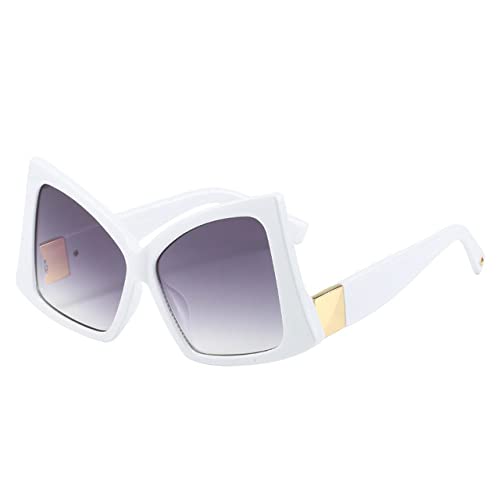 Lunettes de soleil femmes oeil de chat carrées bicolores avec verres de protection UV400
