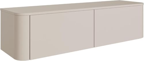 Selsey Meuble TV 140 cm Cachemire – Finition Mate Élégante, Meuble TV Posé ou Mural avec Façades Fraisées, en Panneau de Particules Stratifié et MDF,...