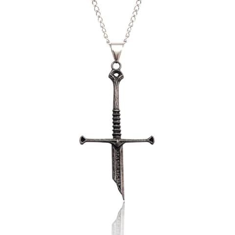 SONGCHANGJEWELRY Narsil Broken Sword Necklace - The Hobbit - The Lord of the Rings - LOTR Lord Power Pendant - Gothic Cosplay Jewelry Accessories Gift for Man Woman Fans Cover