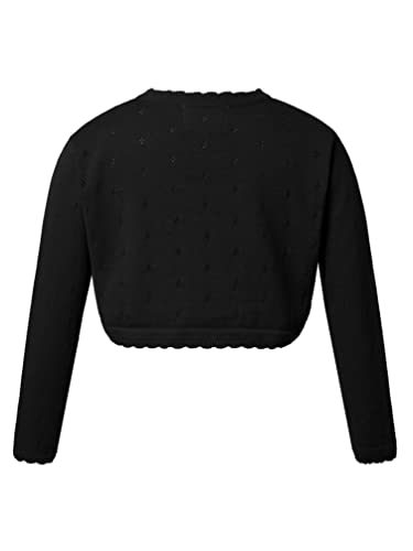 TiaoBug Girls Shrug Kids Button Closure Long Sleeve Knit Cardigan Party Formal Dress Cover Up Bolero Jacket4