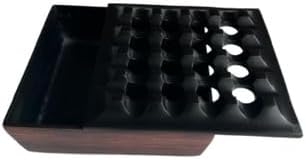 Miniatura 7 de Cenicero con tapa para puros, diseño de madera metálica, ceniceros resistentes al viento para oficina en casa, mesa, exterior, patio, balcón al aire