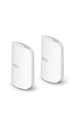 Image of Amazon eero Pro 7 tri-band mesh Wi-Fi 7 router (newest model) - Supports internet plans up to 5 Gbps, Coverage up to 4,000 sq. ft., 2-pack