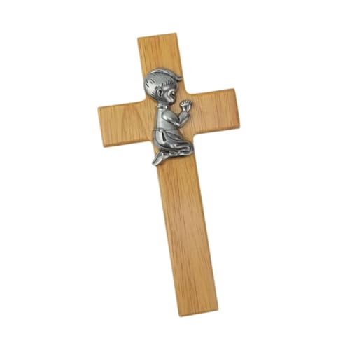 Crucifijo de pared con figurita católica adorno para salón oficina y entrada JISADER 2