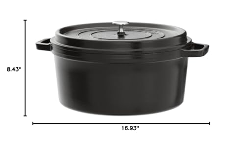 Staub 1103425 Black Cast Iron 13.25 Qt. Round Cocotte