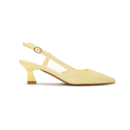 Pump Shoes Women Closed Toe Kitten Heels Pointed Toe Dressy Slingback Low Heels Sandals 2 Inch Wedding Evening Party Dress Shoes