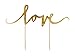 PartyDeco Tortenaufleger mit Love-Aufschrift Gold- Hochzeitstortenaufleger Valentinstag- Tortendekorationen Cupcake-Topper Cupcake-Topper Tischdekoration