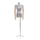 Photo Gallery pujindu manichino sartoriale busto donna, altezza regolabile manichino sarto con braccia legno, forma vestito per abbigliamento realistico schermo, base metallo Photo Gallery pujindu manichino sartoriale busto donna, altezza regolabile manichino sarto con braccia legno, forma vestito per abbigliamento realistico schermo, base metallo