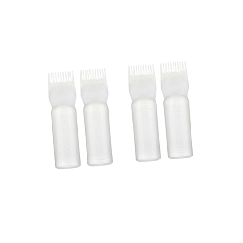Angoily Barbers 4 Pack Hair Dye Bottle Comb Hair Root Applicator for Easy Dyeing