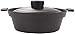 Żeliwne aluminiowe indukcyjne patelnie nieprzywierające garnek do zupy zapiekanka naczynie z pokrywką i podwójnymi silikonowymi uchwytami i łatwe czyszczenie, czarny 18 cm