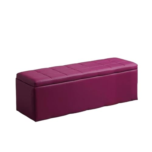Puff Almacenaje Taburete De almacenamiento for sofá y sala estar, Banco zapatos for puerta, muebles for el hogar, taburete Almacenamiento Simple, Tabouret multifunción(Deep Purple,70cmx30cmx35cm)