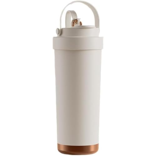 「NexPon」 タンブラー セラミック 大容量 750ml セラミックコーティング ストロー付き コーヒー 持ち運び 水筒 マグボトル こぼれない ストロー付きタンブラー 伸縮ストロー 直飲み 蓋付き 真空断熱 保温保冷 おしゃれ 車載せでき (ホワイト