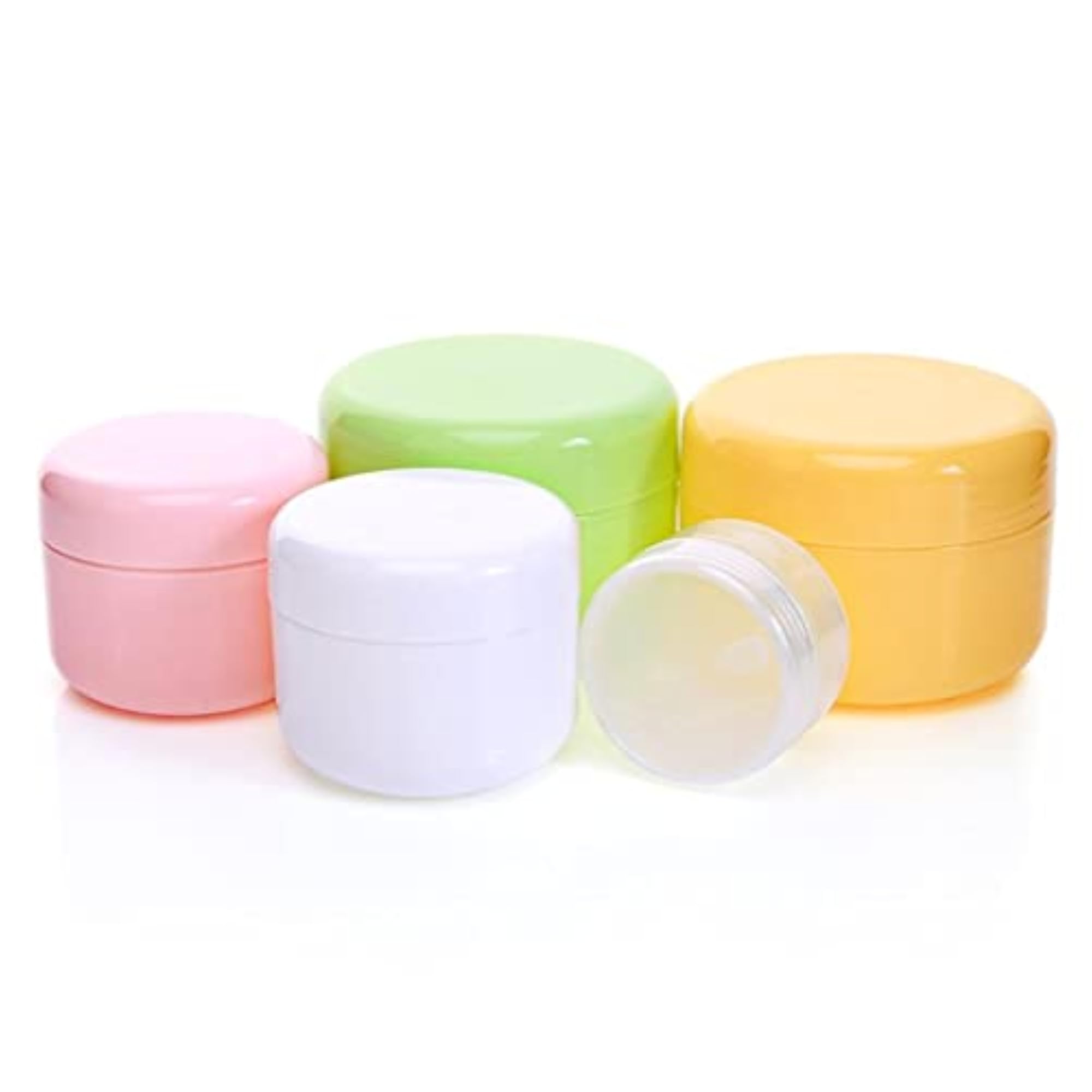 4x Refillable Plastic Empty Face Cream Cosmetic Container with Lid
