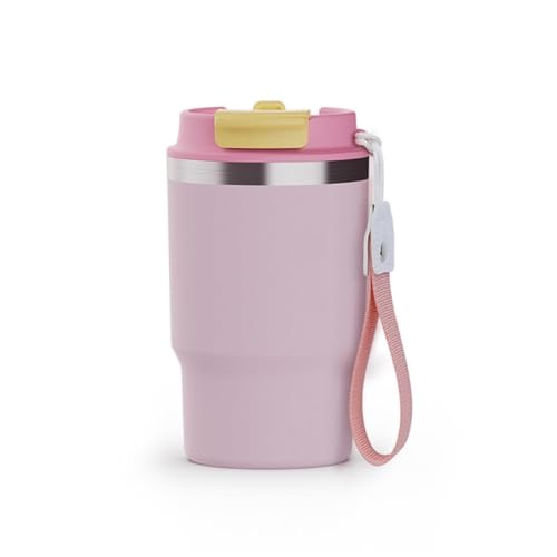 Image of Wosta Classic Tumbler 3.0-16oz /480Ml, Travel Mug with 2-in-1 Straw Lid, Vacuum Insulated Stainless Steel Insulated Mug, Double Walled, Thermos Travel Mug for Hot and Cold Coffee. (Pink)