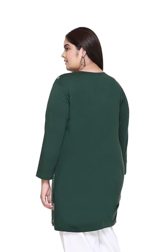 Image of In Love Women's Plus Size Printed Long Tops, Round Neck 3 /4 Sleeve Relaxed Fit Longline T-Shirt Tunic