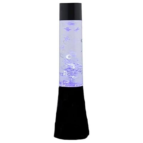 WoW HomeStore Flow Icon Lava Lamp Liquid Glitter Filled Elegant Night Light Lamp Brighten Up Your Desk at The Office , Blue Cover