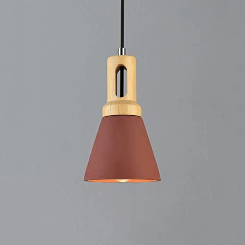 Industrial Concrete Pendant Lamp for Kitchen Island, Nordic Solid Wood