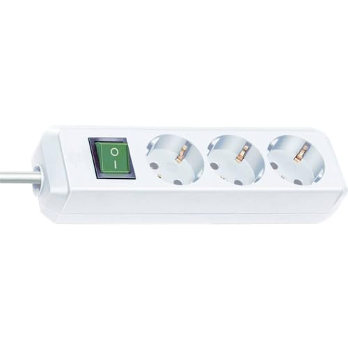 Brennenstuhl ECO-Line Power Strip with 3 Sockets / 1.5 m (White)