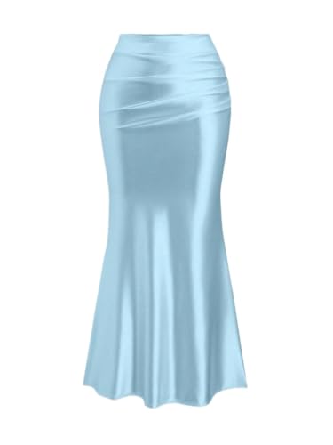 Jupe en satin plissée coupe queue de poisson chic pour les soirées et fêtes élégantes