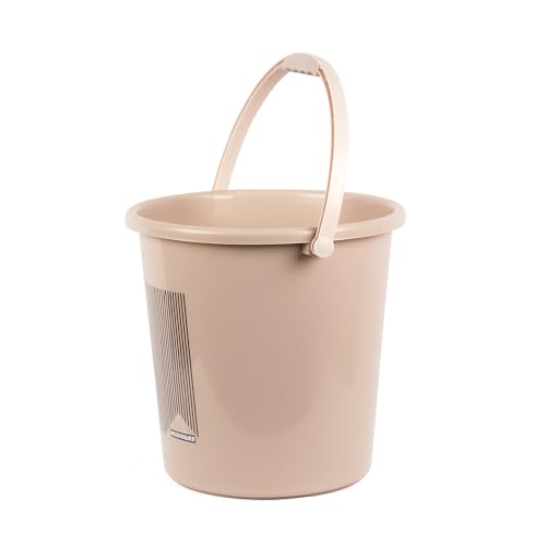 Image of Modware 6 Piece Bathroom Set, Tub, Bucket, Mug, Soap Case, Stool, Pedal Dustbin (Brown)