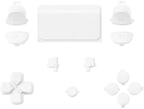 eXtremeRate Replacement D-pad R1 L1 R2 L2 Triggers Touchpad Action Home Share Options Buttons for ps4 Controller, White Full Set Buttons Repair Kits for ps4 Slim Pro CUH-ZCT2 Controller