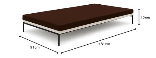 Image of ATOOTFUSION Orthopedic High-Density HR Foam Mattress | High-Resilience (HR) Dual-Sided Foam | Single Size Bed Mattress - 3-Year Warranty (Dark Brown, 72X35X5 Inches)