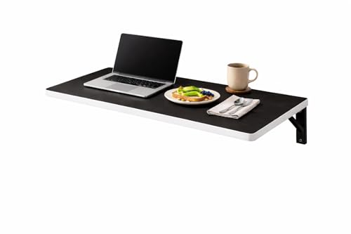 Image of Wall Mounted Folding Table, Black, 16 X 24 Inches