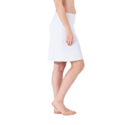BestSale247 Damen Unterrock ca. 50 cm - Unterröcke Elegantes Unsichtbar Underskirt aus weichem Bambus Viskose (Weiß Kurz S-M)