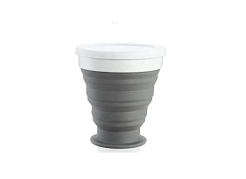 Image of Collapsible Cup, Rocontrip Silicone Travel Mug Leak Proof Coffee Folded Cup Gift Mug 200 ML Capacity 100% Food Grade BPA Free for Outdoor Camping Hiking. (Black)