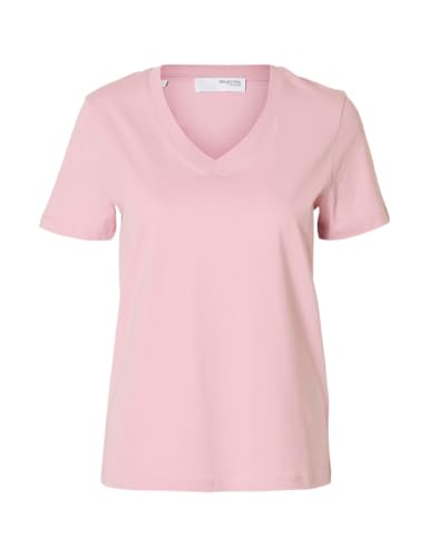 SELECTED FEMME Slfessential SS Noos - Camiseta de Cuello en V, Malva blanqueada, XS