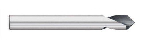 Titan TC18916 Solid Carbide N/C Spotting Drill, 140 Degree Angle, Uncoated, 1/4" Size, 3/8" Flute Length, 1/4" Shank Diameter, 3" Overall Length