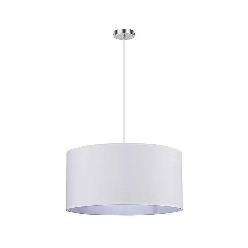 Lampe pendentif CHANZA chrome et blanc FABRILAMP pour éclairage intérieur