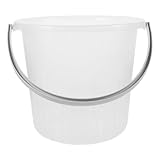 JECOMPRIS Plastic Bucket with Handle 11.6 Inch Water Storage Bucket for Home Use Portable Car Washing and Bathing Transparent Thick Durable Cleaning Pail