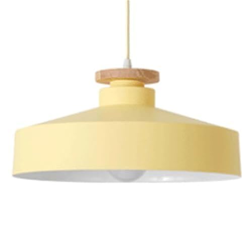 Plafonnier E27 suspension minimaliste en métal nordique lustre jaune pour bureau