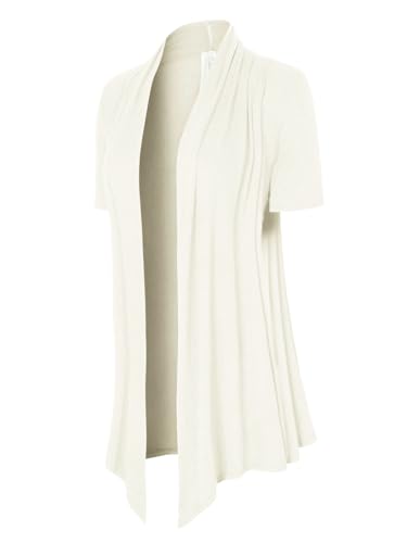 Image of MixMatchy Women's Lightweight Short Sleeve Draped Open Front Cardigan Vest