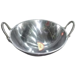 Stylish - INDOLIUM KADAI - for Everyday USE Cooking, Frying - Small Size - 10 INCH, 1 KG(Silver Color)